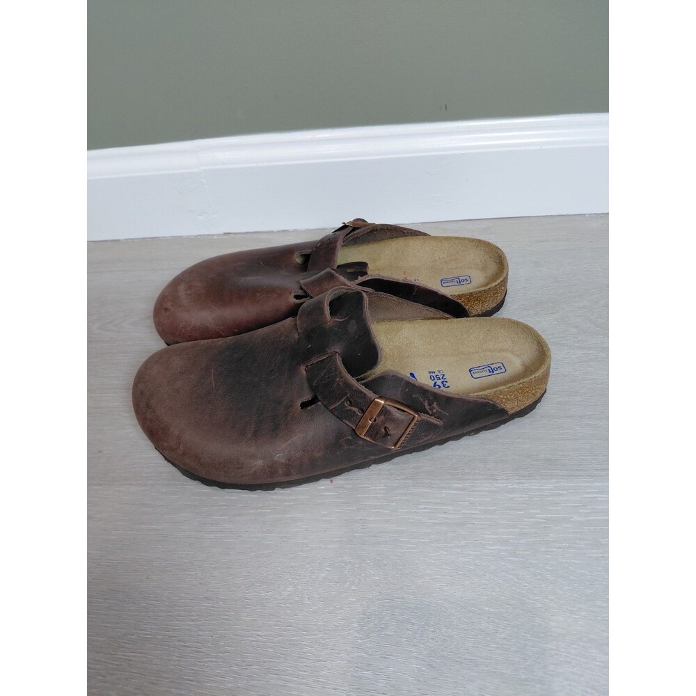 Birkenstock  Boston Habana Oiled Leather Soft Footbed Women Size 39EU 8US Narrow